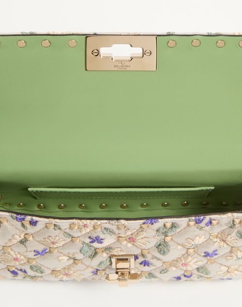 Valentino Garavani - Valentino Garavani Rockstud Spike Small Jacquard Bag - Multicolour - Woman - Shoulder Bags